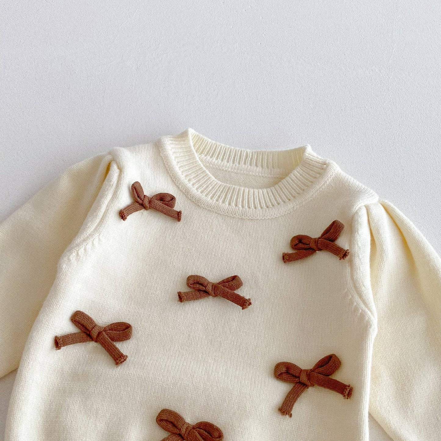 Girls’ Fall Winter Sweater with Bow, Flared Pants & Purse 3-Piece Outfit Set