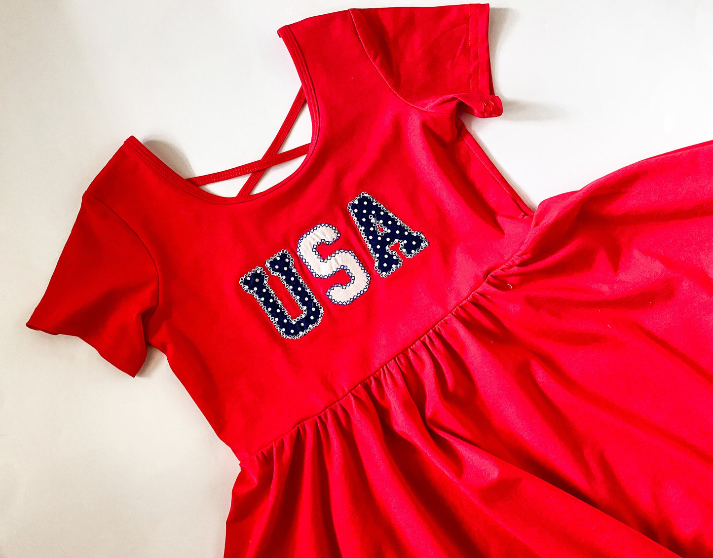 Girl's 4th Of July Embroidered Dress, USA, Parade, Party, July Fashion
