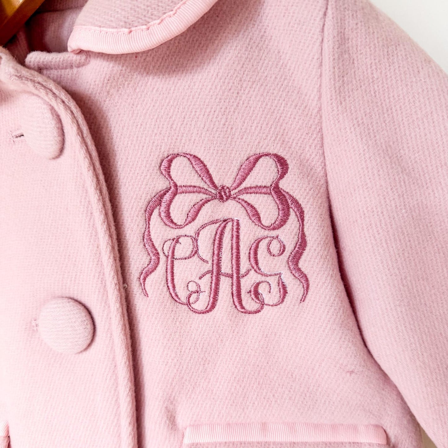 Baby Toddler Monogrammed Peacoat- Birthday, Valentine's Girly Coquette Coat
