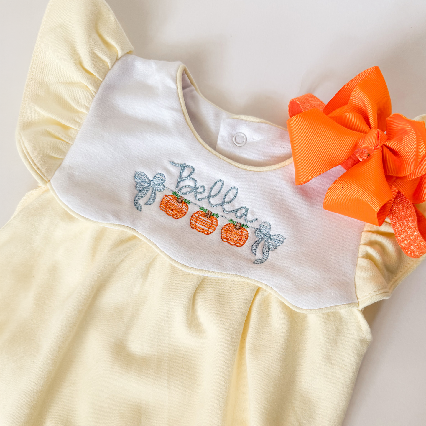 Fall Sibling Collection Baby Girl Pumpkin Bubble