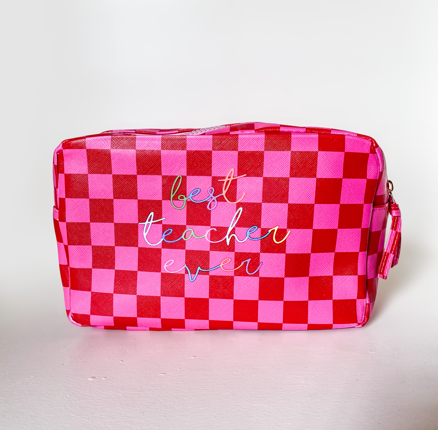 Best Teacher Ever Appreciation Check Pouch Bag Summer Gift