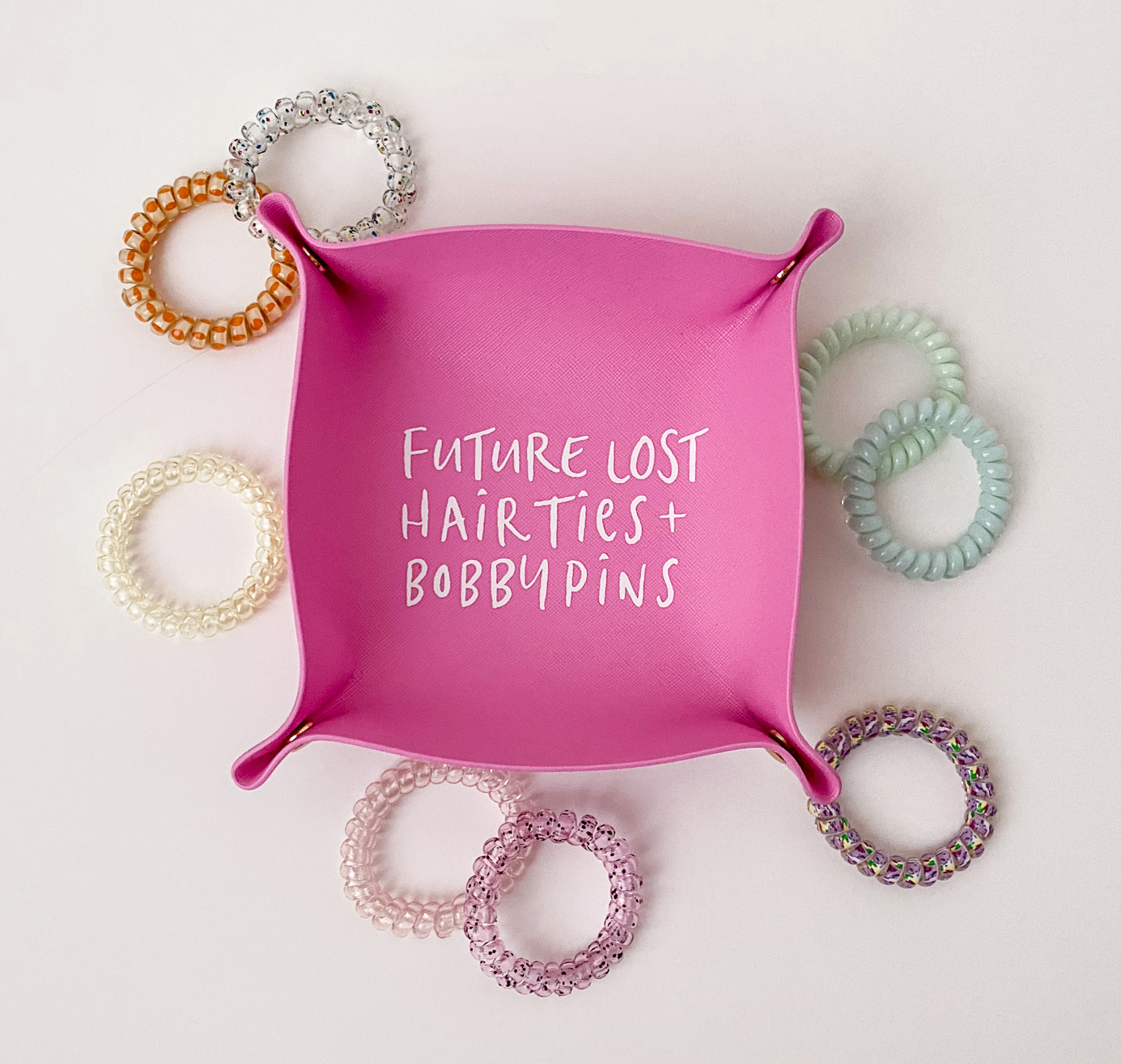 Funny trinket tray | Future Lost Hair Ties (Pink)
