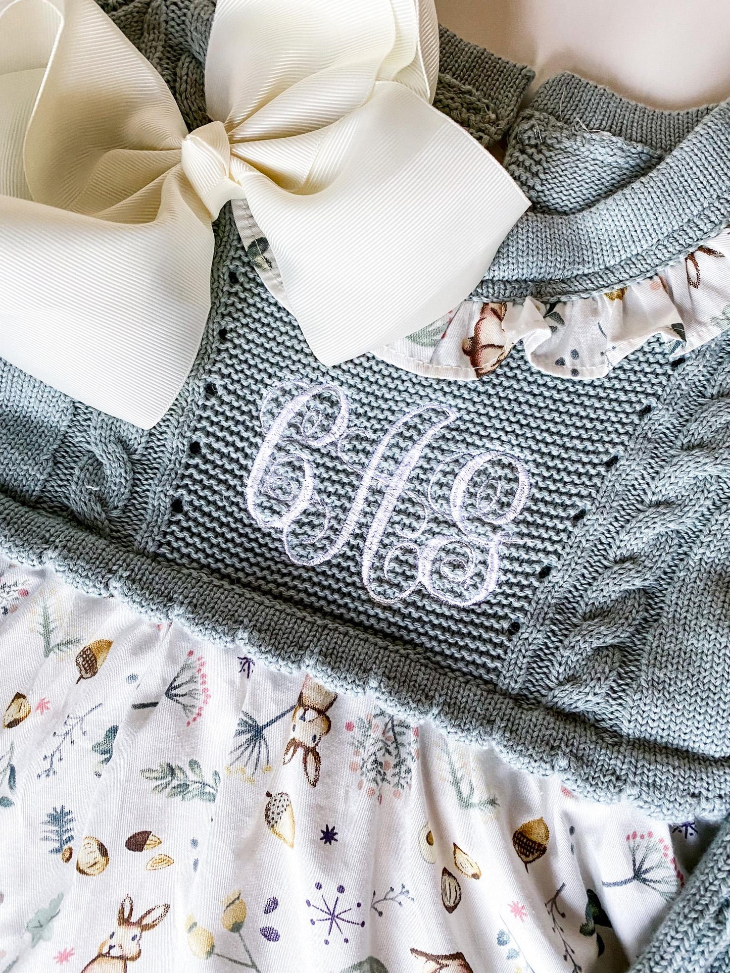 Monogrammed Easter Sweater Dress, Embroidered Bunny Outfit, Personalized Gift