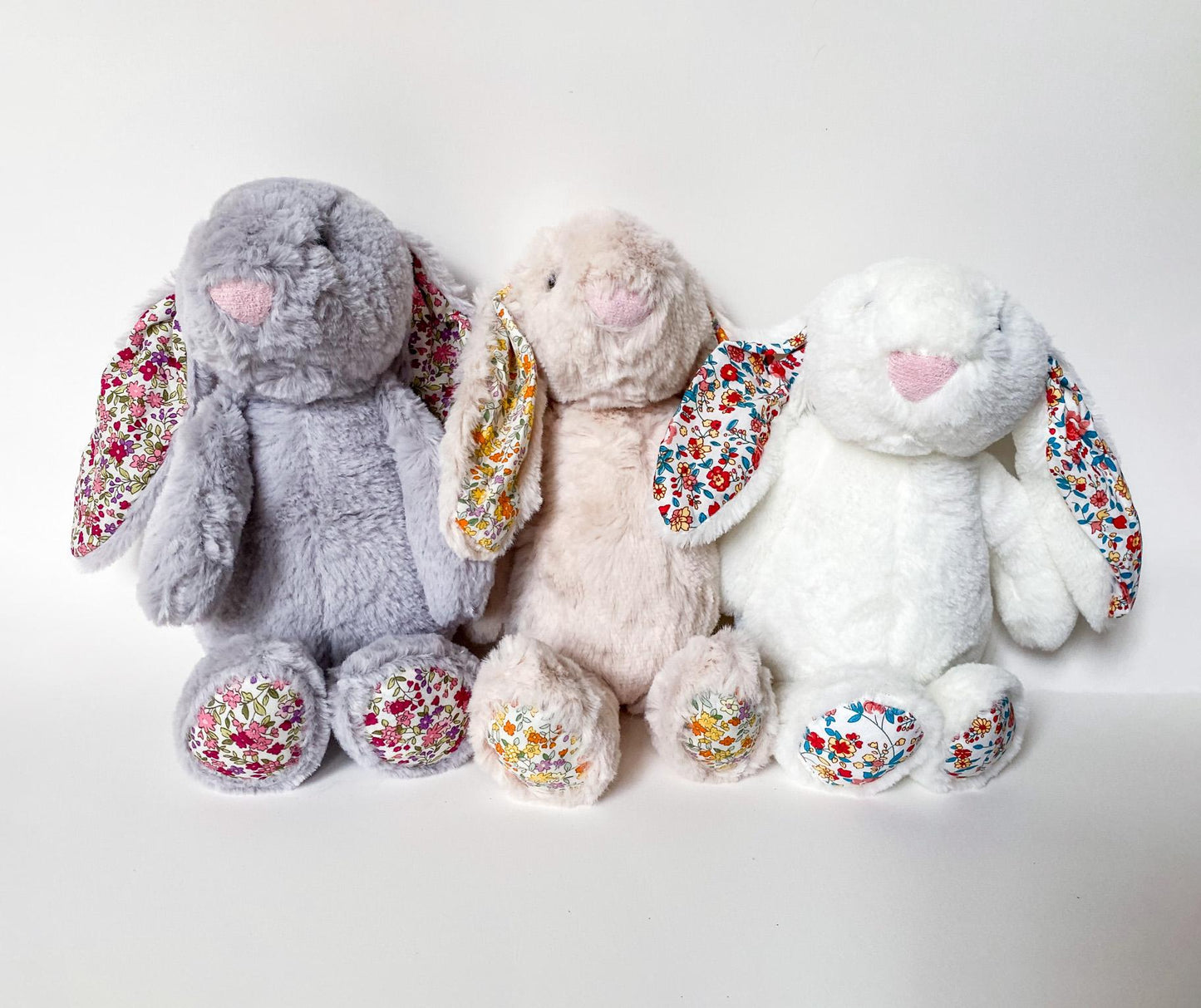 Monogrammed Rope Basket with Floral Bunnies: Easter Gift, Baby Shower