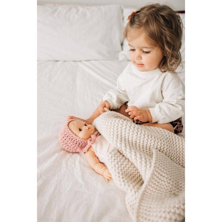 Natural Garter Garter Stitch Knit Baby Blanket - Savannah Creations