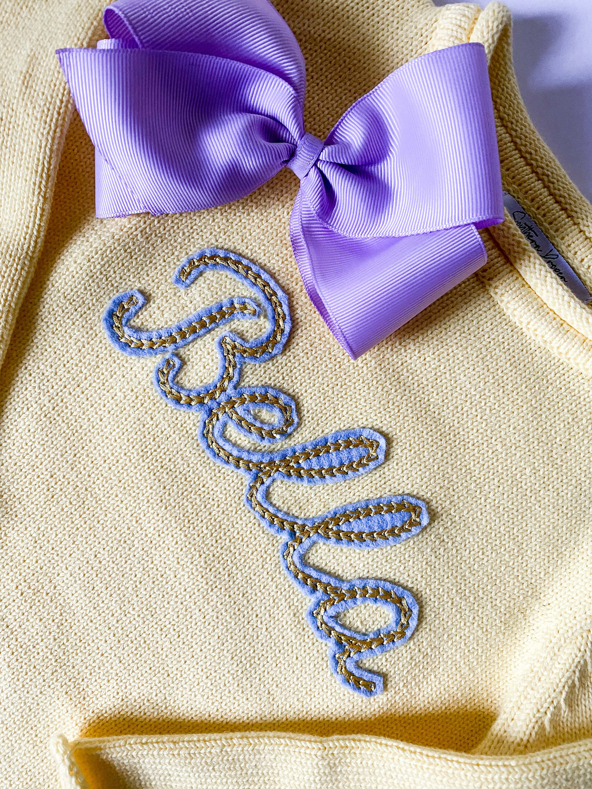 Monogrammed Felted Name Cotton Sweater, Kids Rollneck, Gift