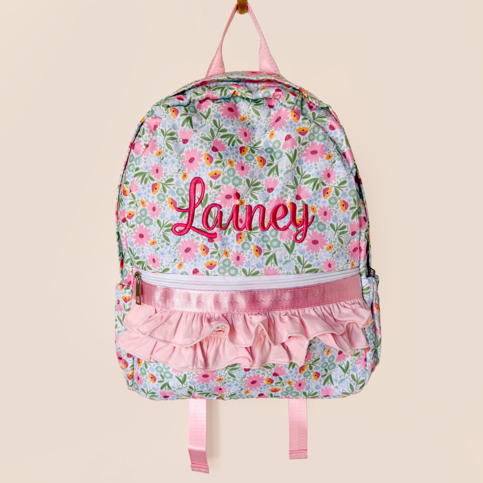 Personalized Floral Ruffle Backpack – Savannah Creations