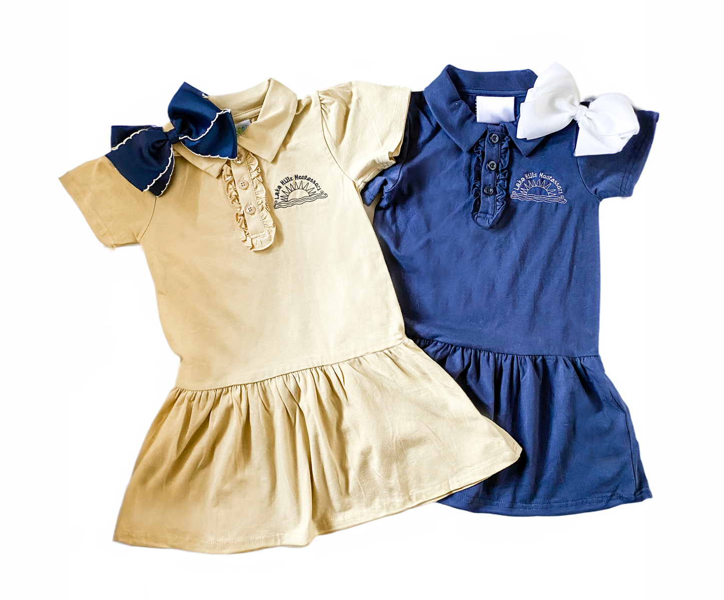 Girl's Ruffle Polo Dress- Khaki