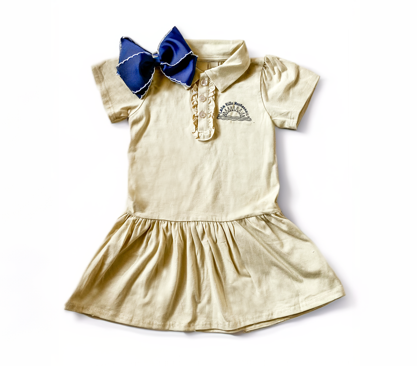 Girl's Ruffle Polo Dress- Khaki