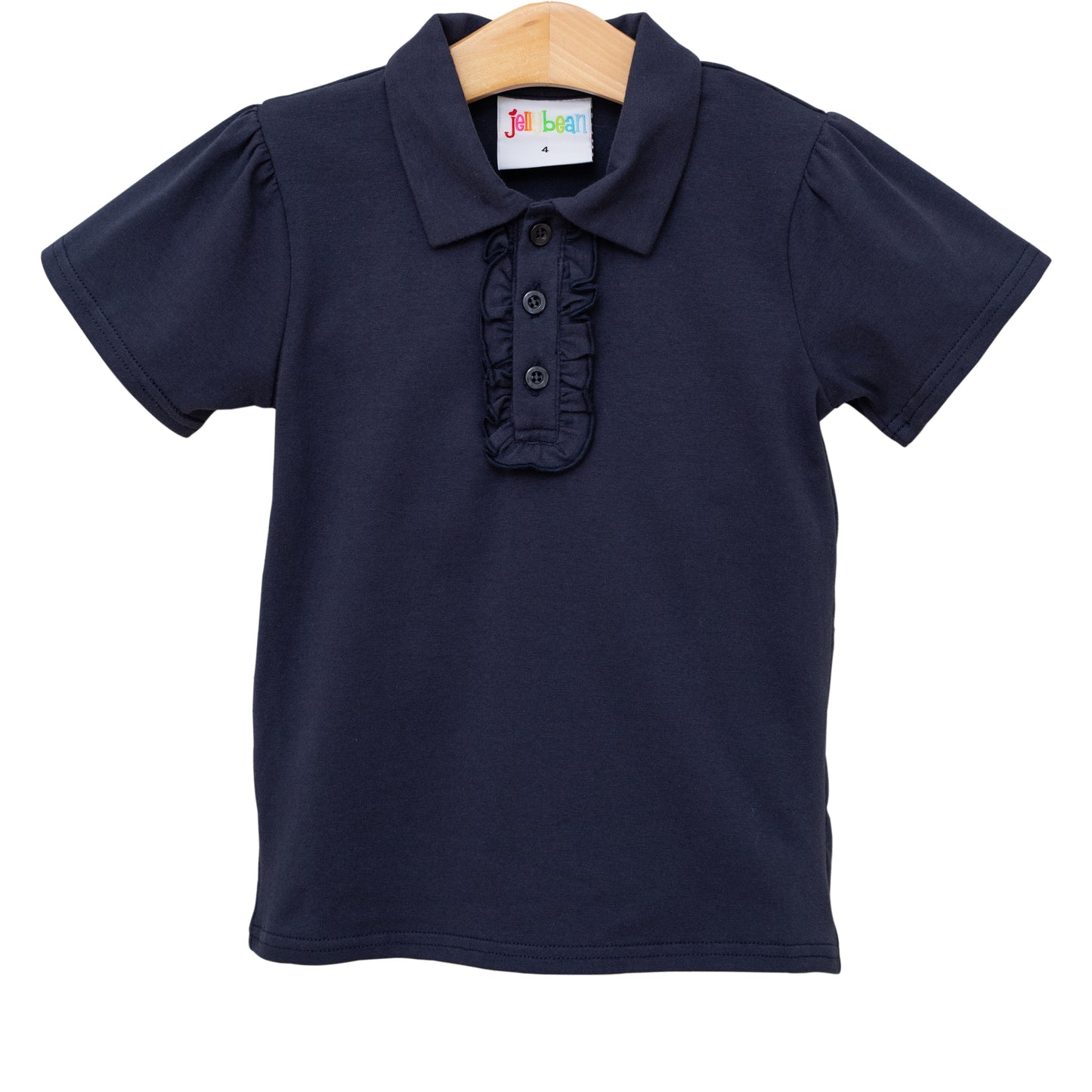 Girl's Ruffle Uniform Polo- Blue