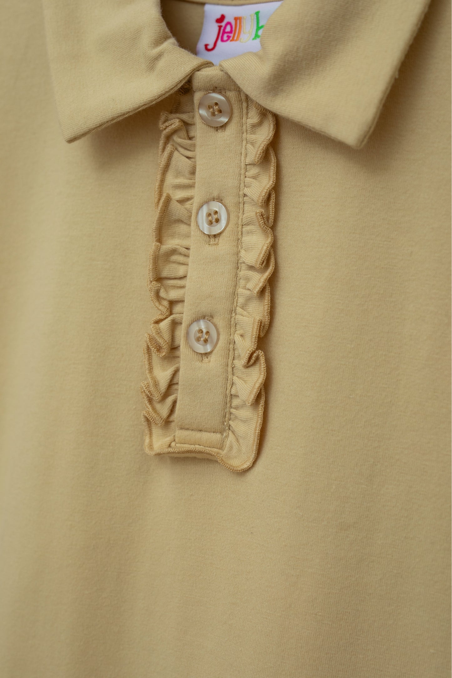 Girl's Ruffle Polo Dress- Khaki