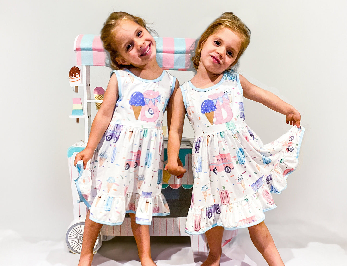 Girls Monogrammed Ice Cream Dress, Popsicle, Ice Cream Party, Birthday Dress, Summer Dress