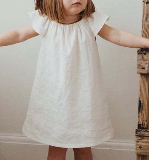 Girl's 100% Cotton Dress, Monogrammed, Embroidered, Back to school dress, Baby Gift, Birthday Gift