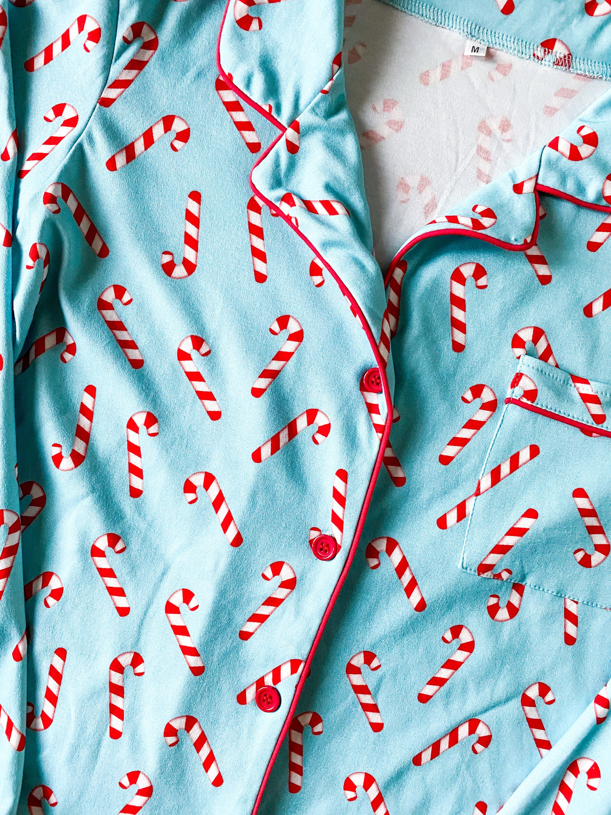 Women's Monogrammed Candy Cane Christmas Pajama Gown