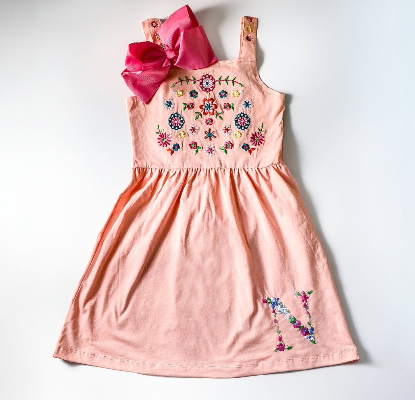 Flower Embroidered Initial Dress
