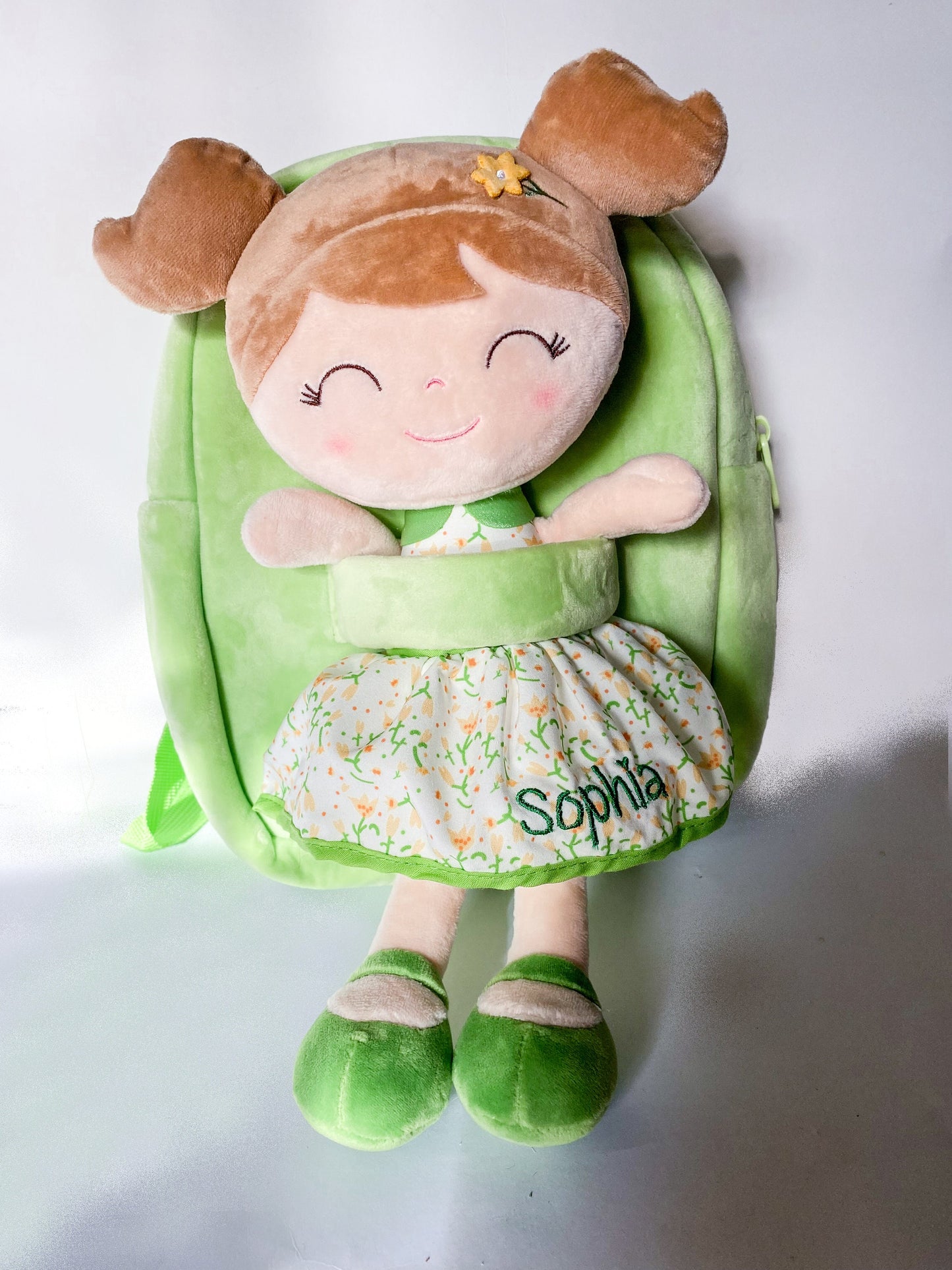 Monogrammed Girls Baby Doll and Backpack