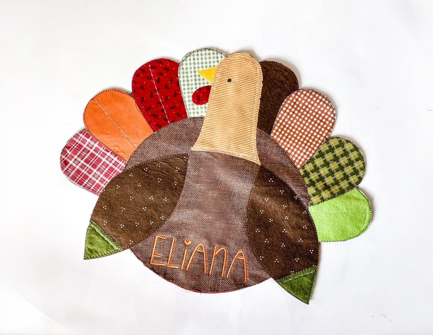 Kids Customized Name Thanksgiving Turkey Placemat, Turkey Shaped Placemat with Name, Thanksgiving Table Decor for Kids, Monogrammed