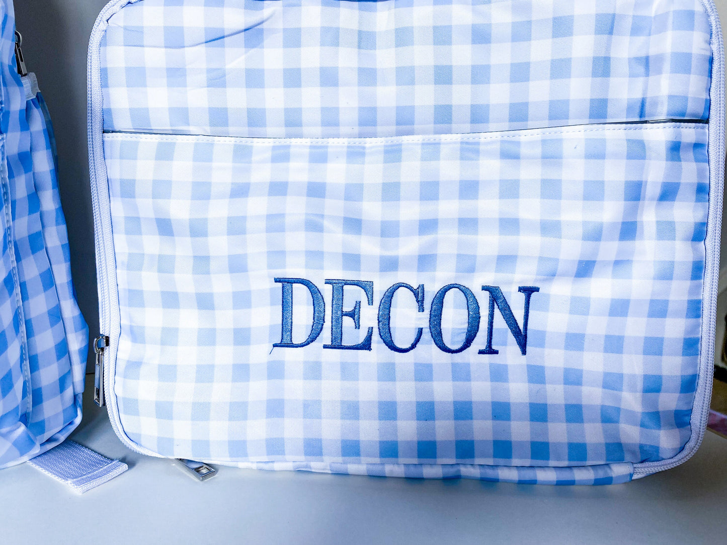 Personalized Gingham Backpack & Lunchbox Set for Kids - Savannah Creations