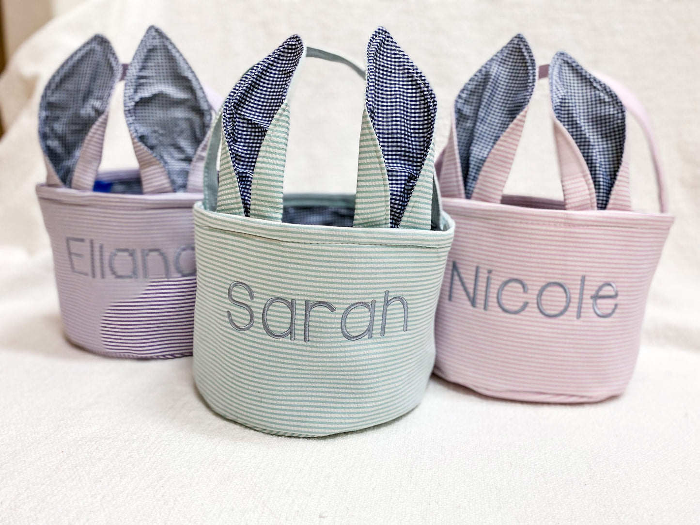 Easter Basket, Rabbit Ear, Custom Monogrammed, Personalized, Name, Bunny