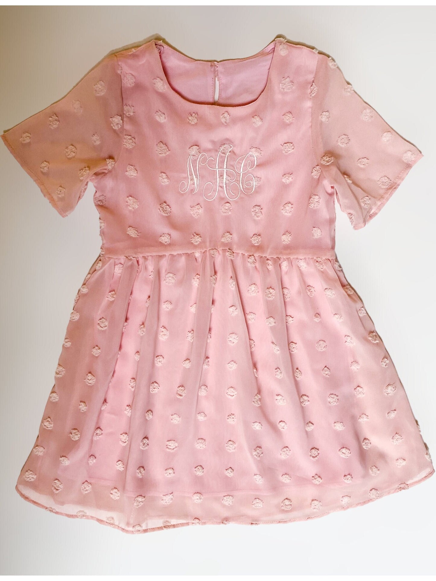 Girls Monogrammed Pastel Dress