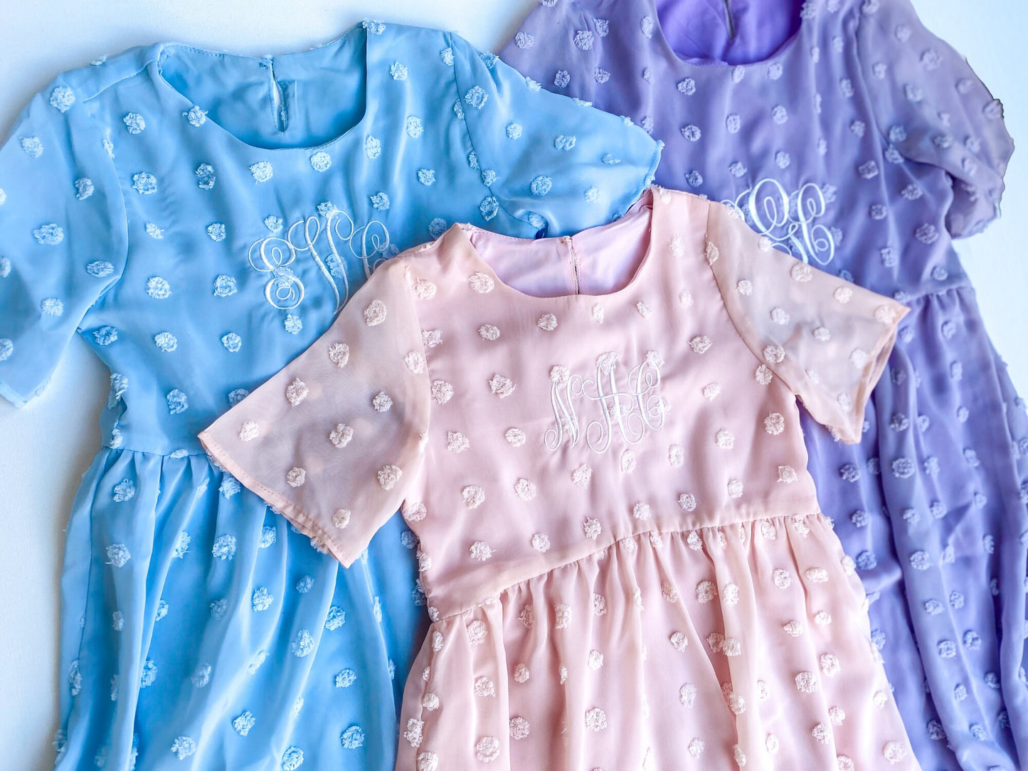Girls Monogrammed Pastel Dress