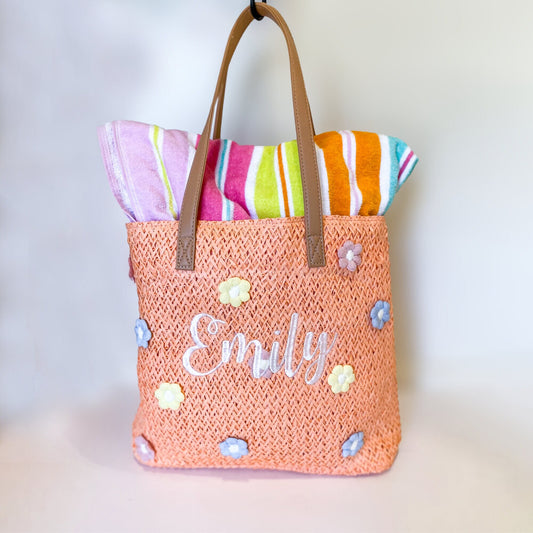 Monogrammed Flower Tote