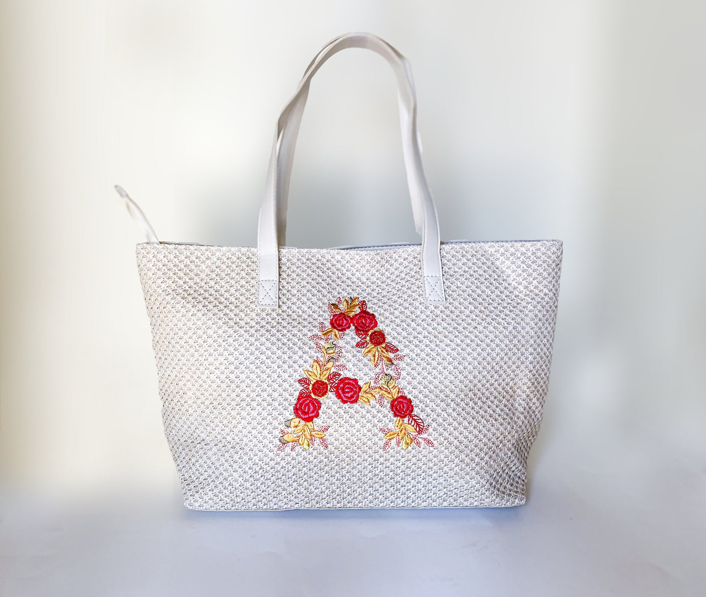 Floral Embroidered Tote