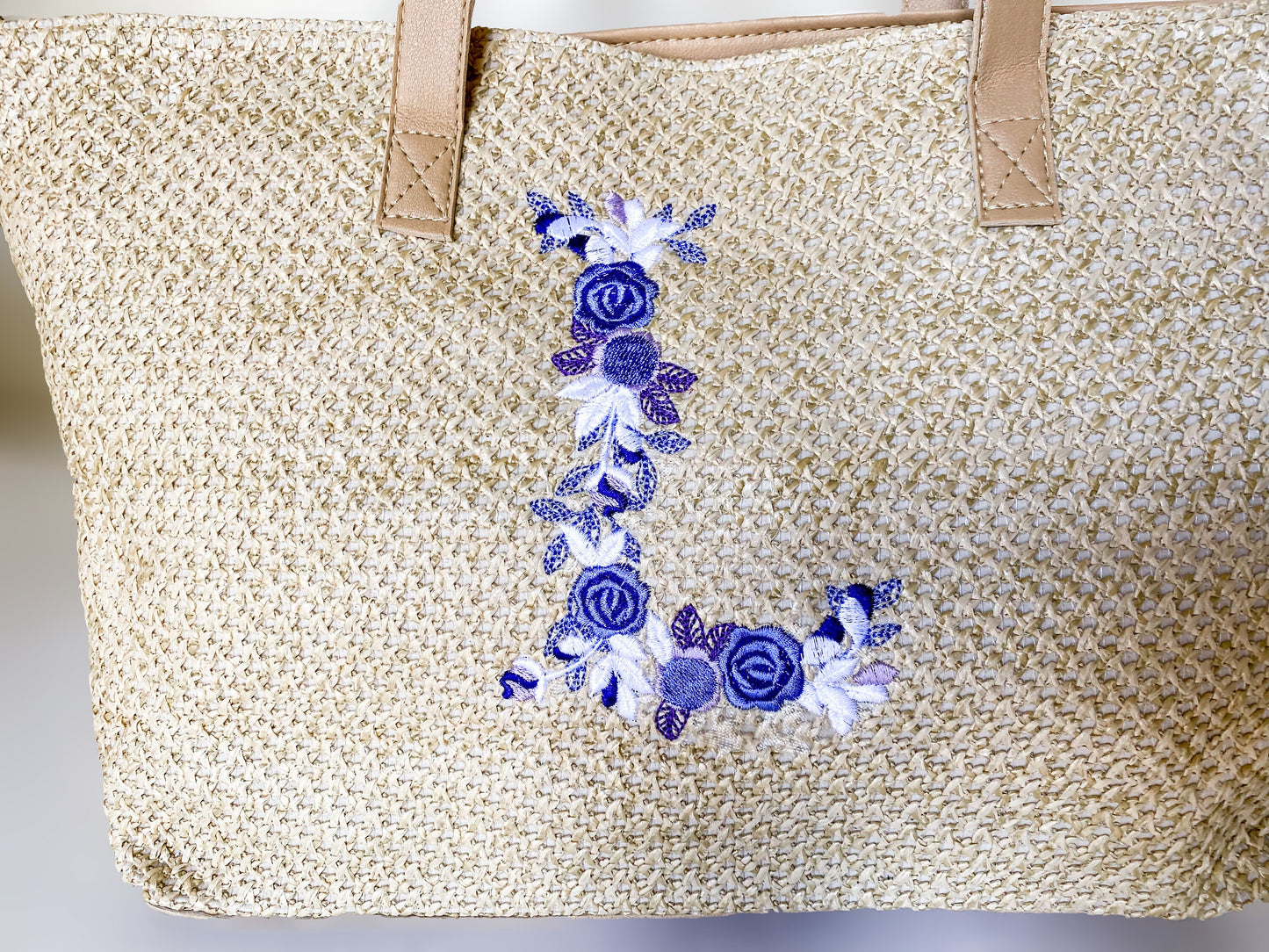 Floral Embroidered Tote