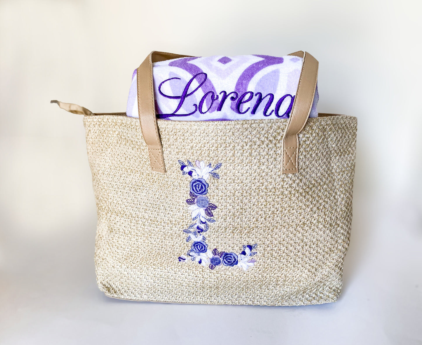 Monogrammed Bag & Beach Towel