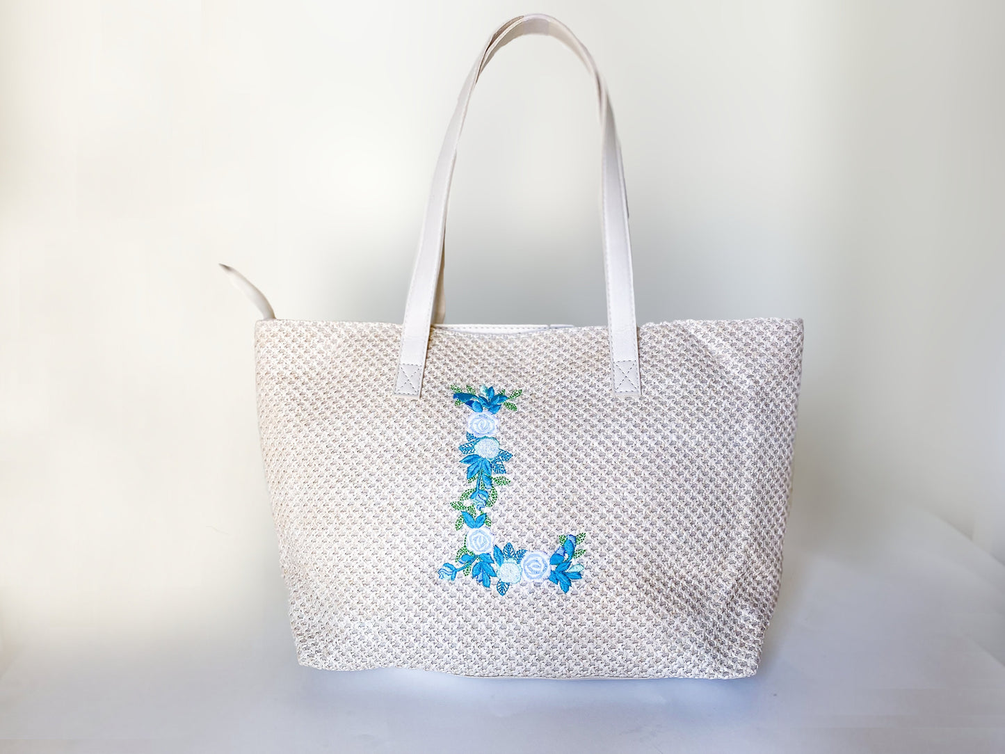 Floral Embroidered Tote