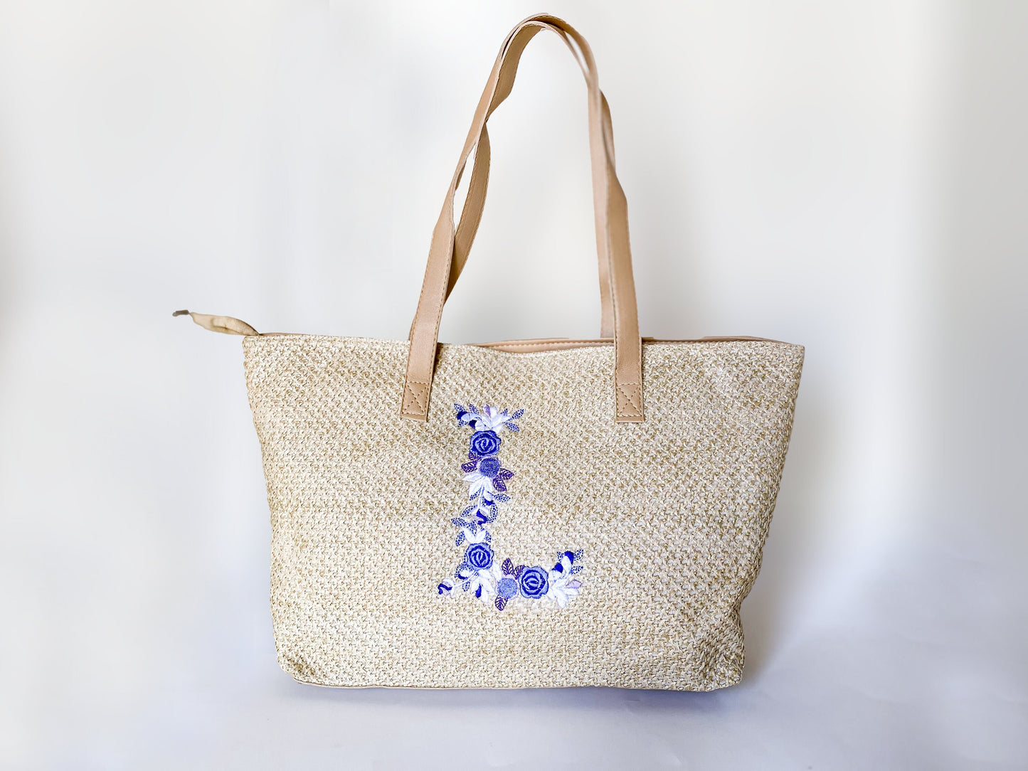 Floral Embroidered Tote