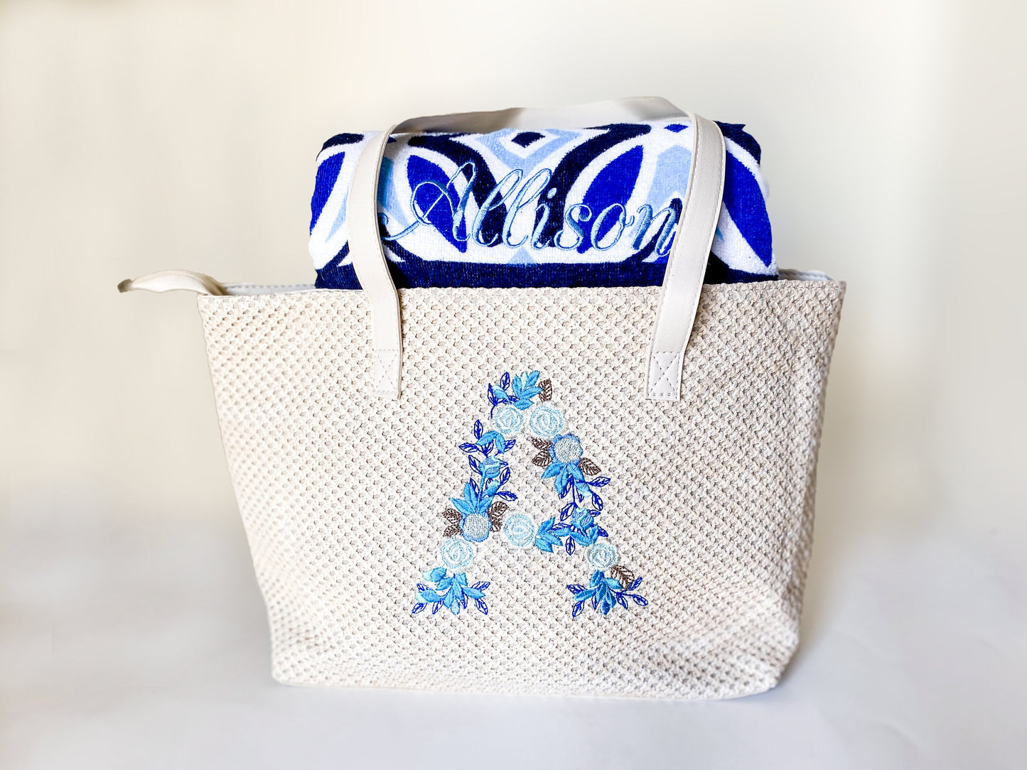 Monogrammed Bag & Beach Towel