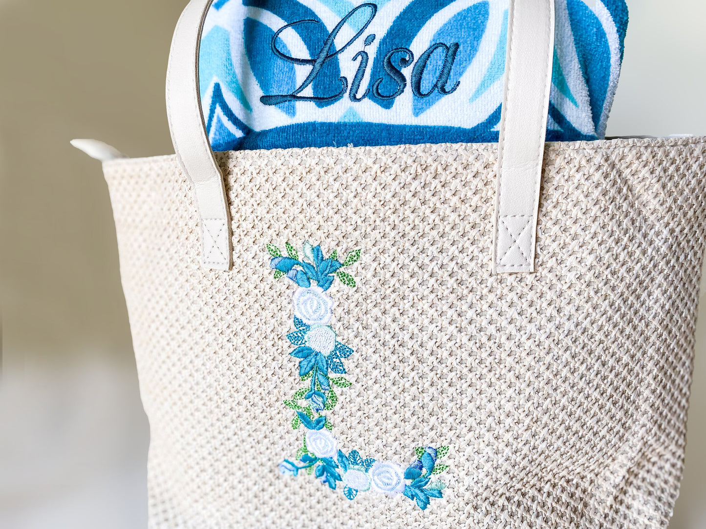 Monogrammed Bag & Beach Towel