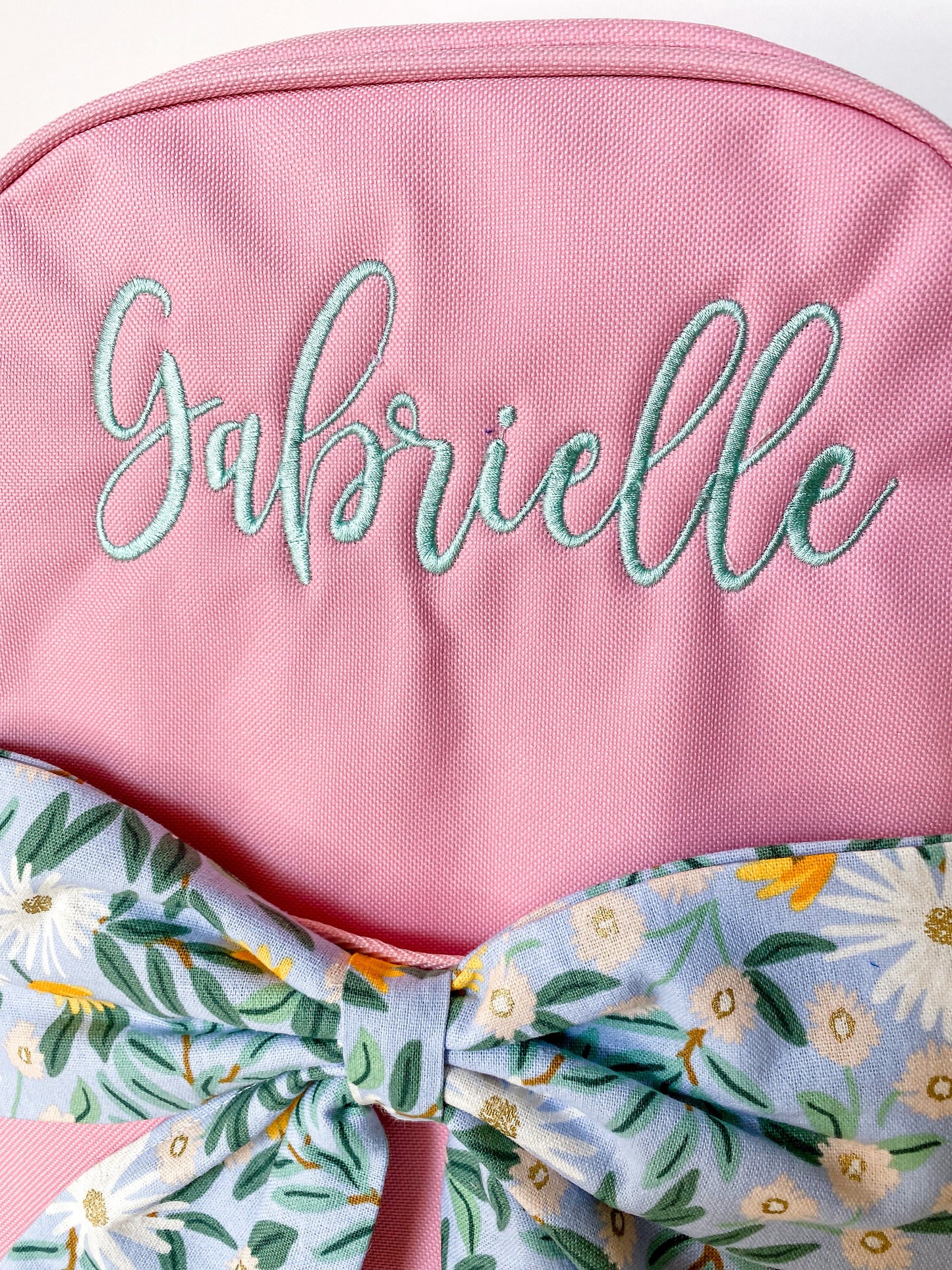 Monogrammed Backpack With Bow