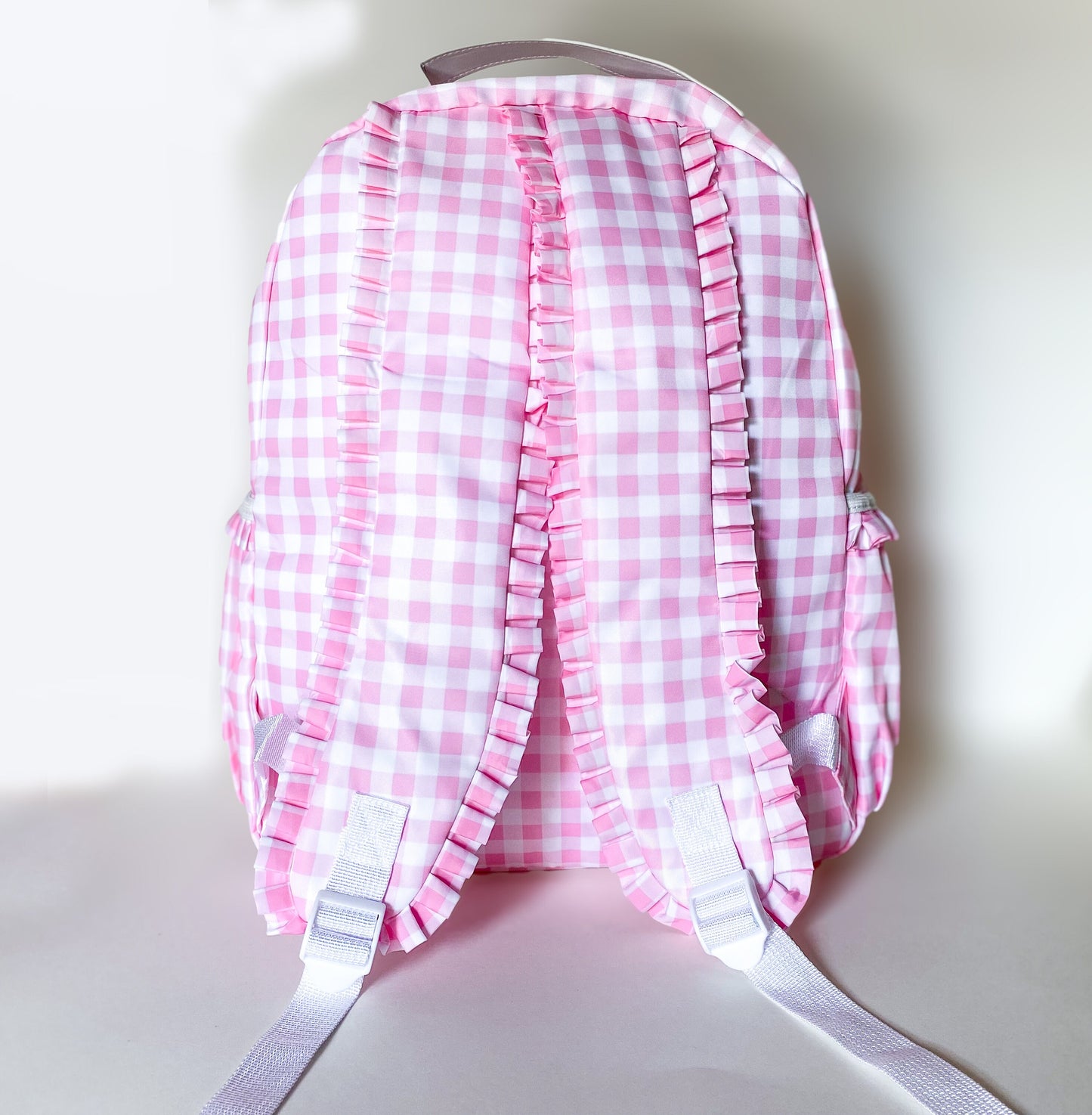 Girl's Monogrammed Gingham Backpack and Lunch