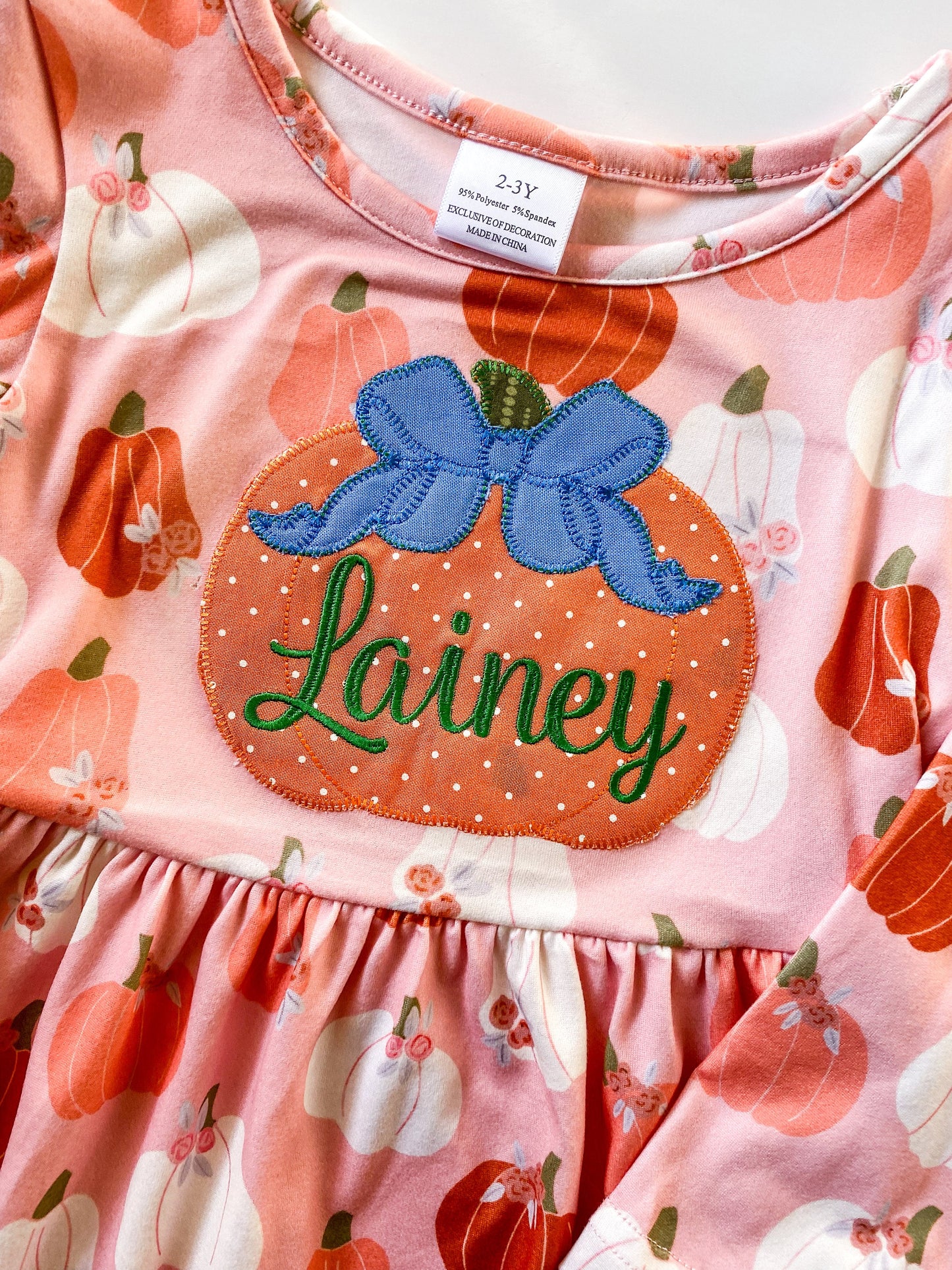 Girl's Pumpkin Dress and Bow