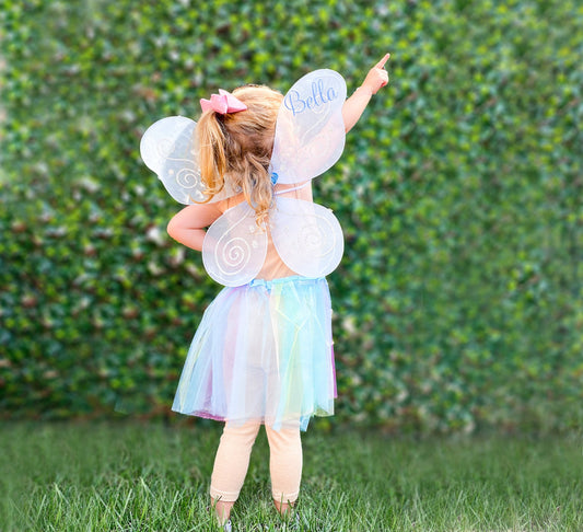 Girl's Monogrammed Fairy Wing Costume Set