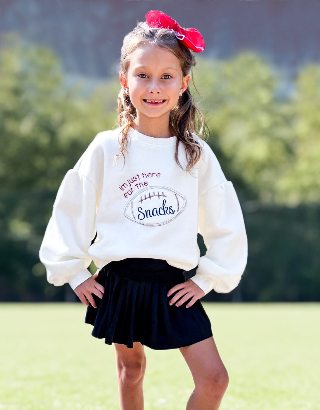 Girl's Game Day Sweatshirt and Bow