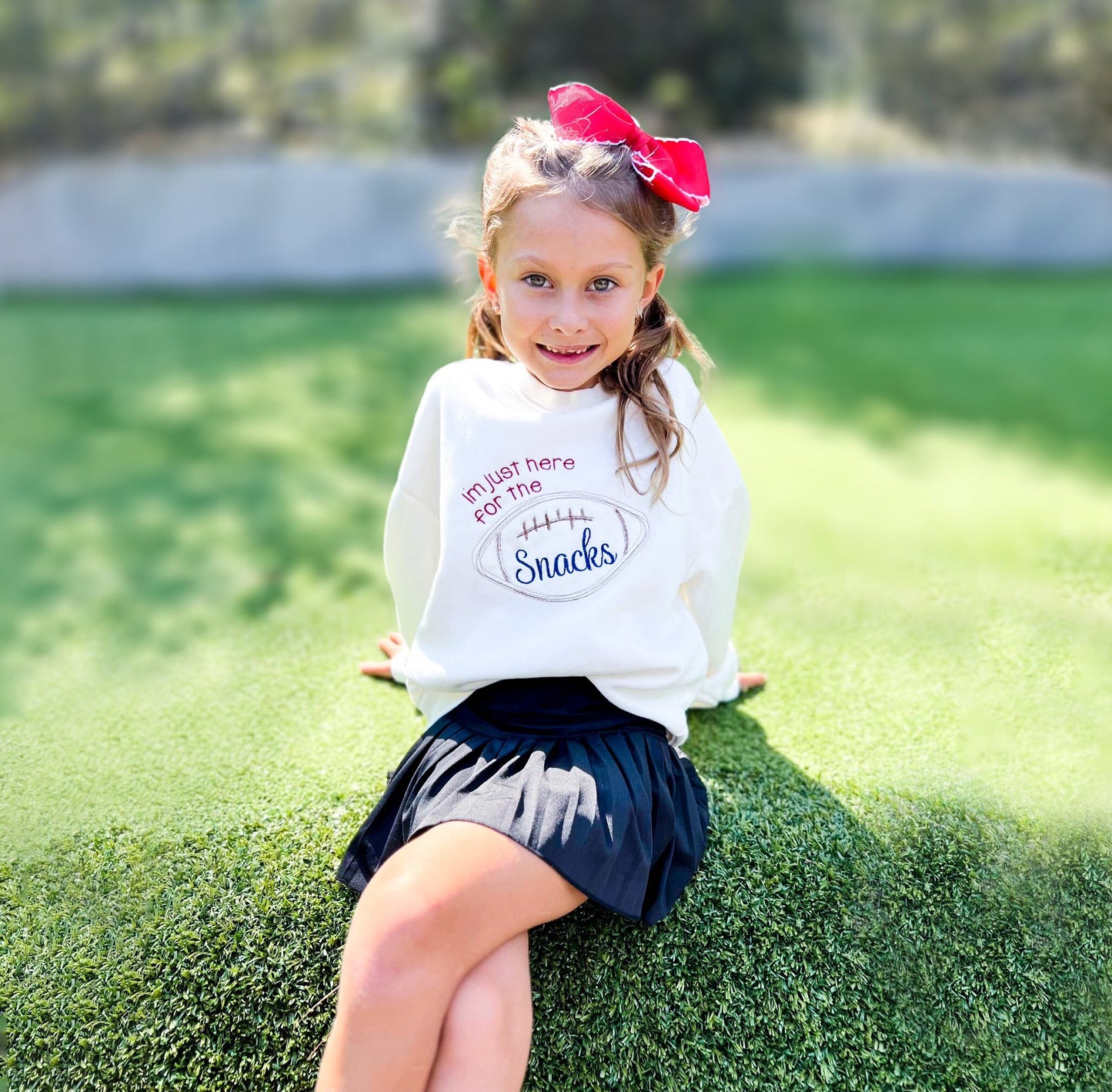 Girl's Game Day Sweatshirt and Bow