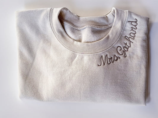 Teacher Embroidered Custom Sweatshirt