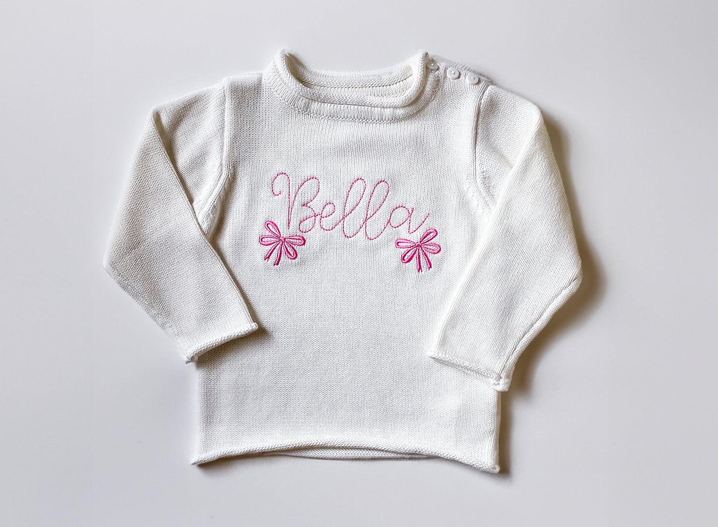 Monogrammed 100% Cotton Rollneck Sweater
