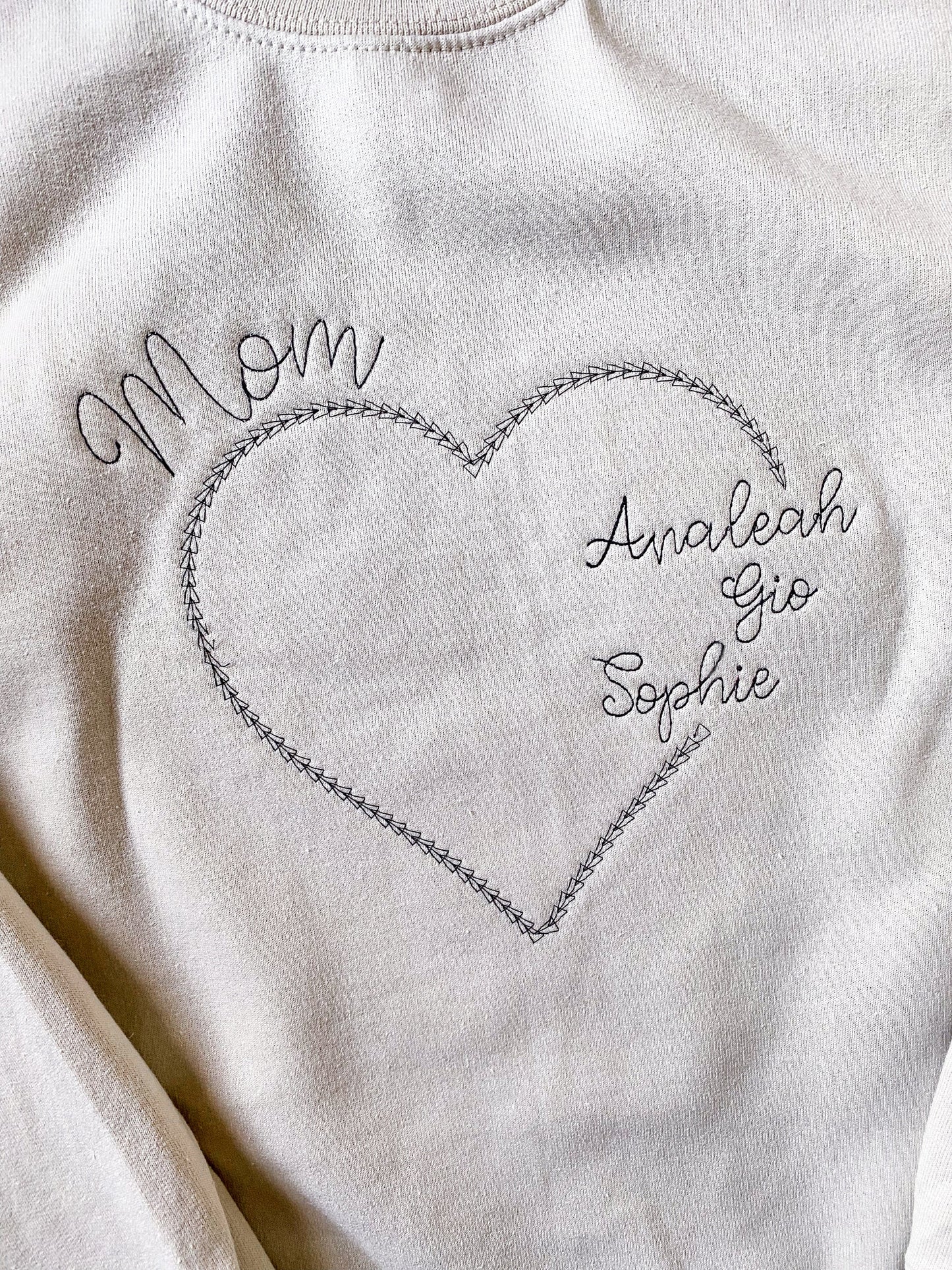 Sweatshirt with Heart and Kid's Names