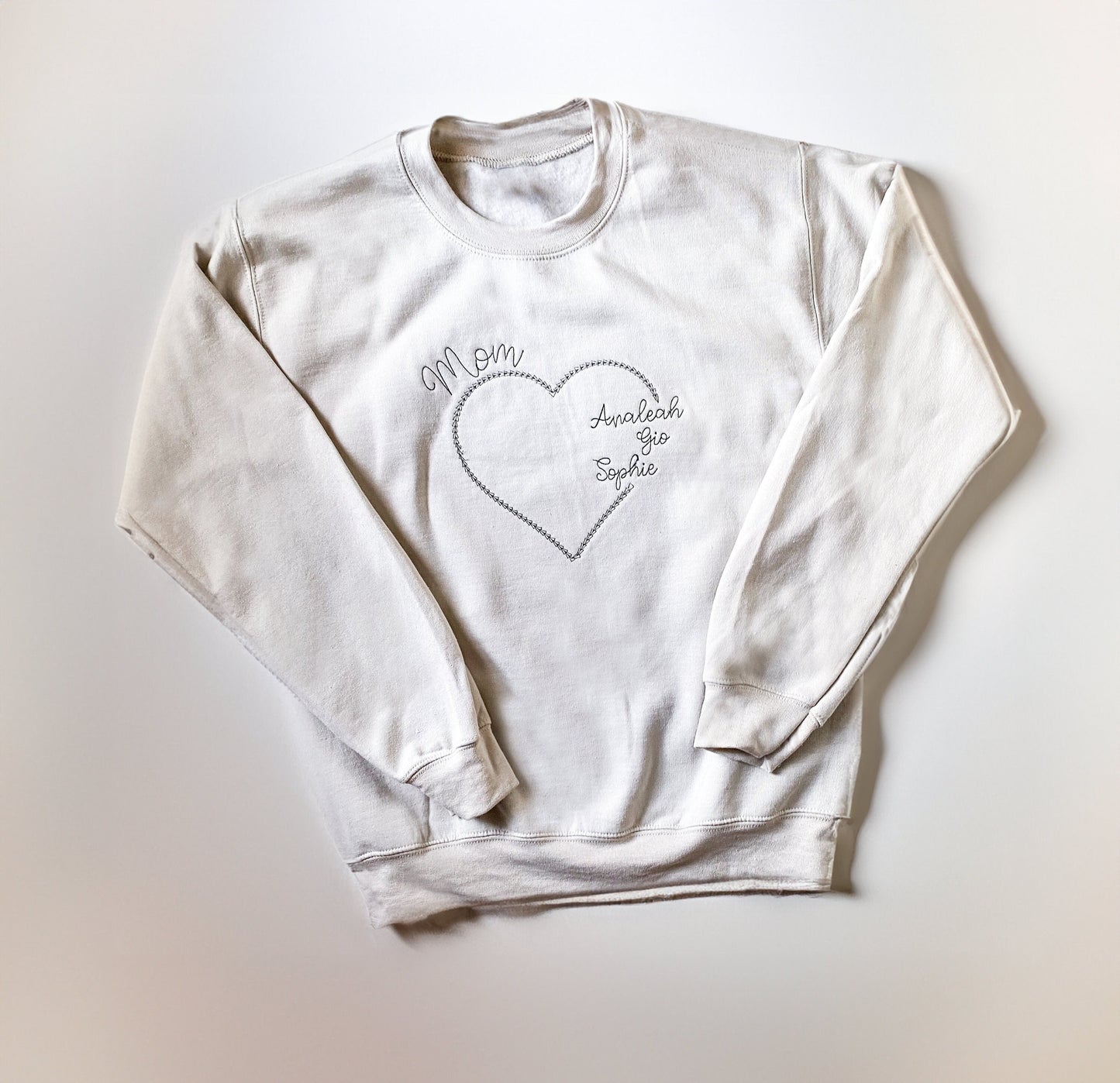 Sweatshirt with Heart and Kid's Names