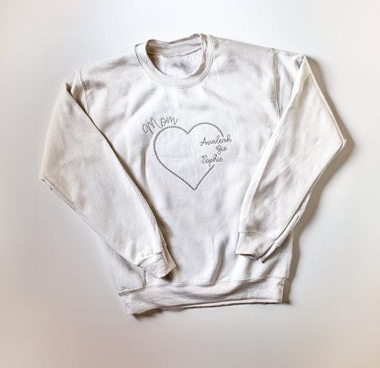 Sweatshirt with Heart and Kid's Names