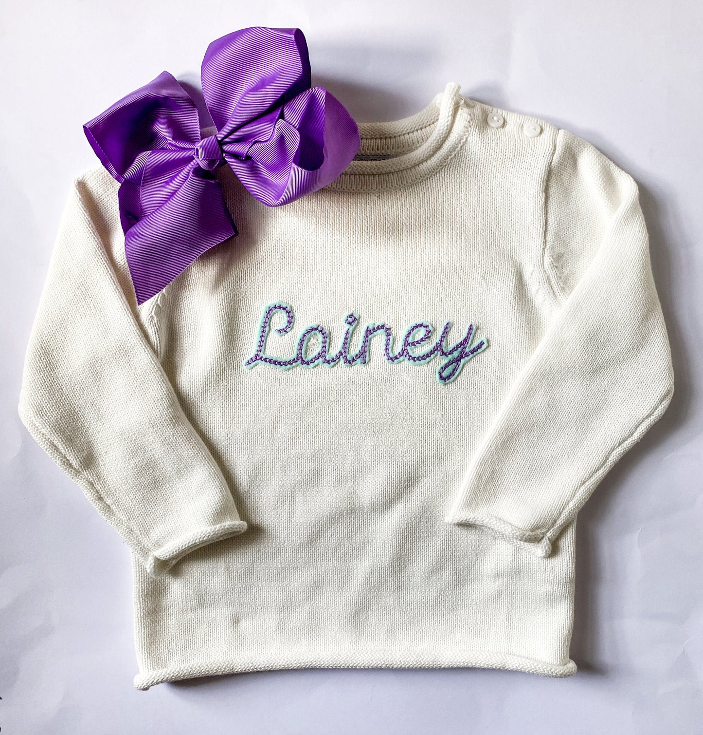 Felted Name 100% Cotton Rollneck Sweater