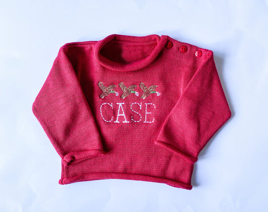 Boy's Monogrammed Valentine's Day Rollneck Sweater