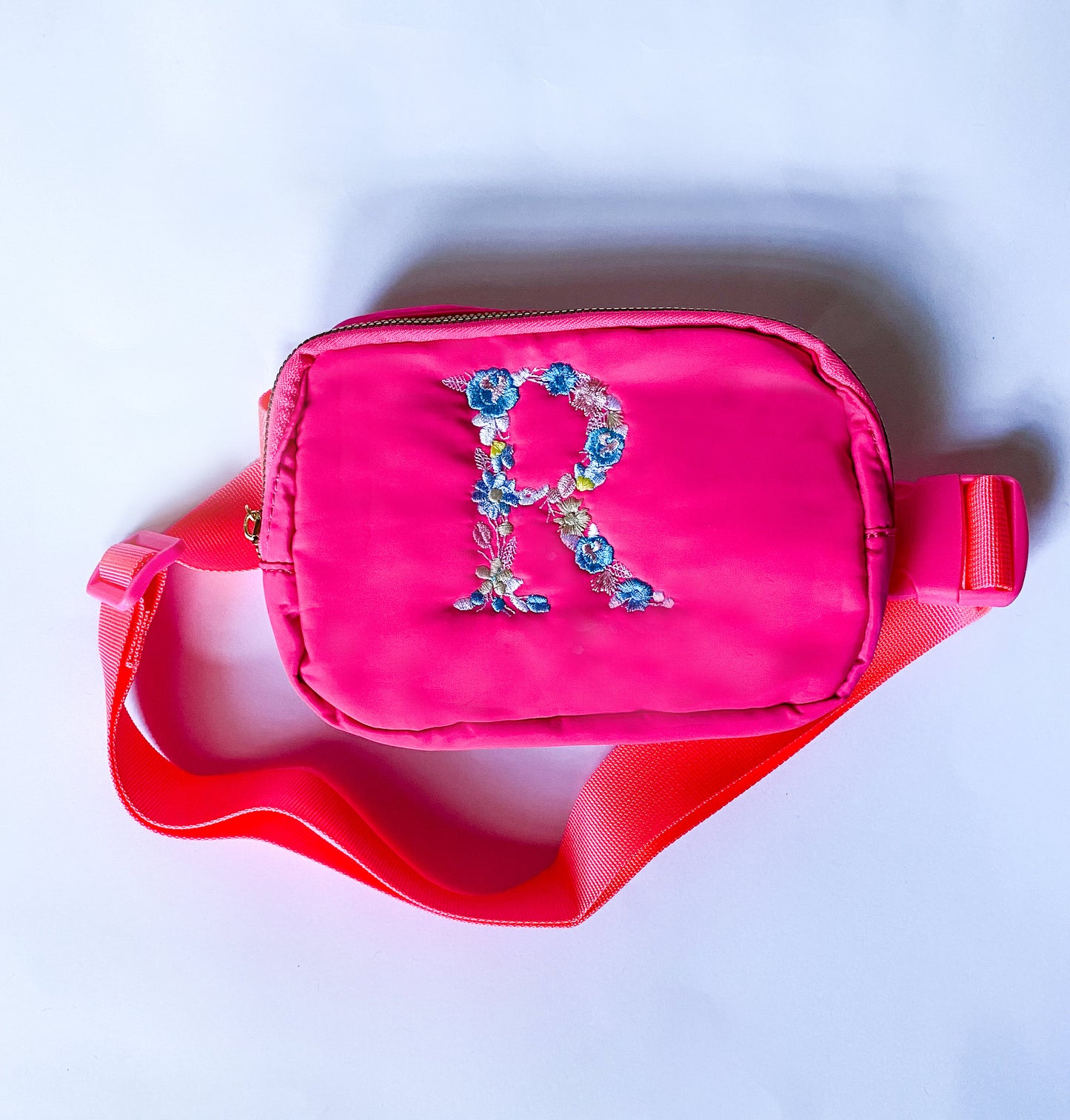 Flower Monogrammed Initial Belt Bag