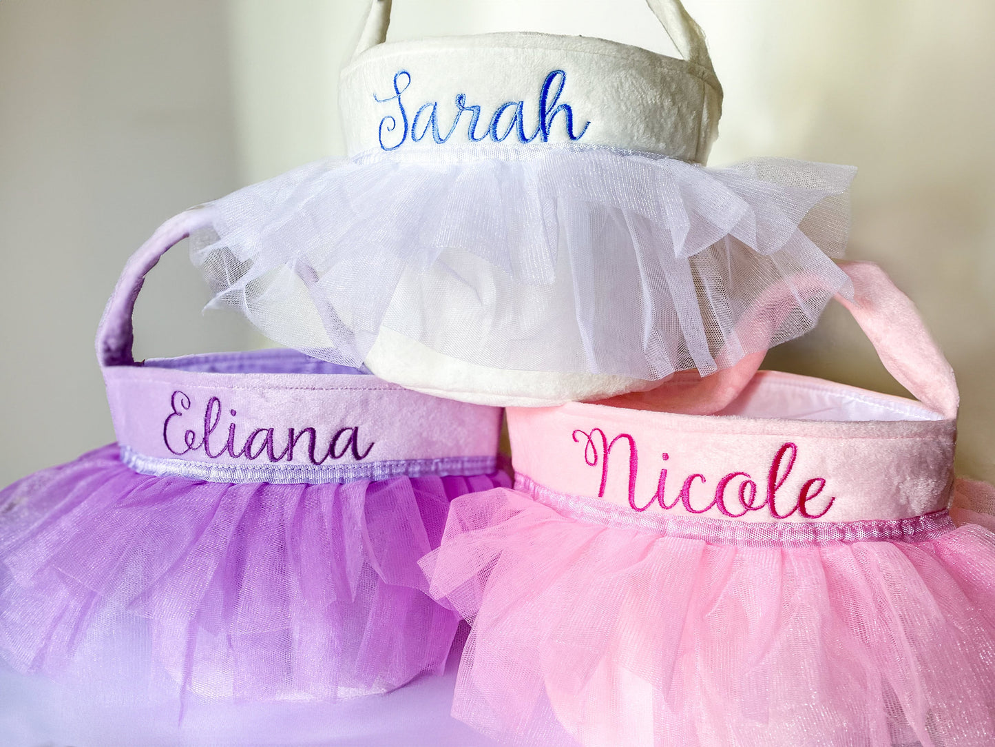 Easter Ballerina Monogrammed Basket, Tutu basket, Girly Basket, Personalized Easter Gift with Skirt