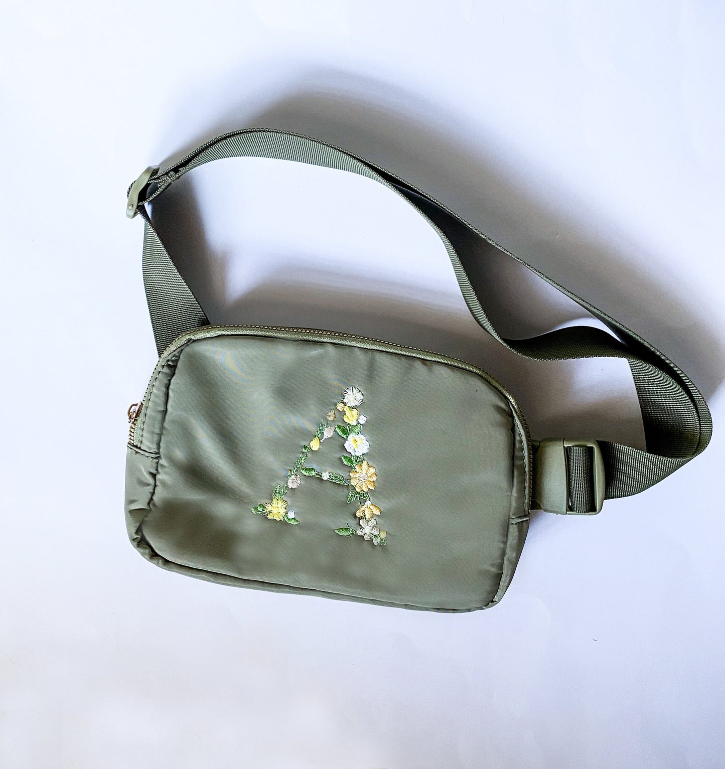 Flower Monogrammed Initial Belt Bag