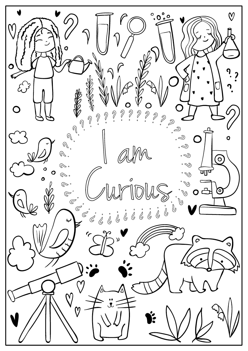 Coloring Book for Girls - "I Am Confident, Brave &..."